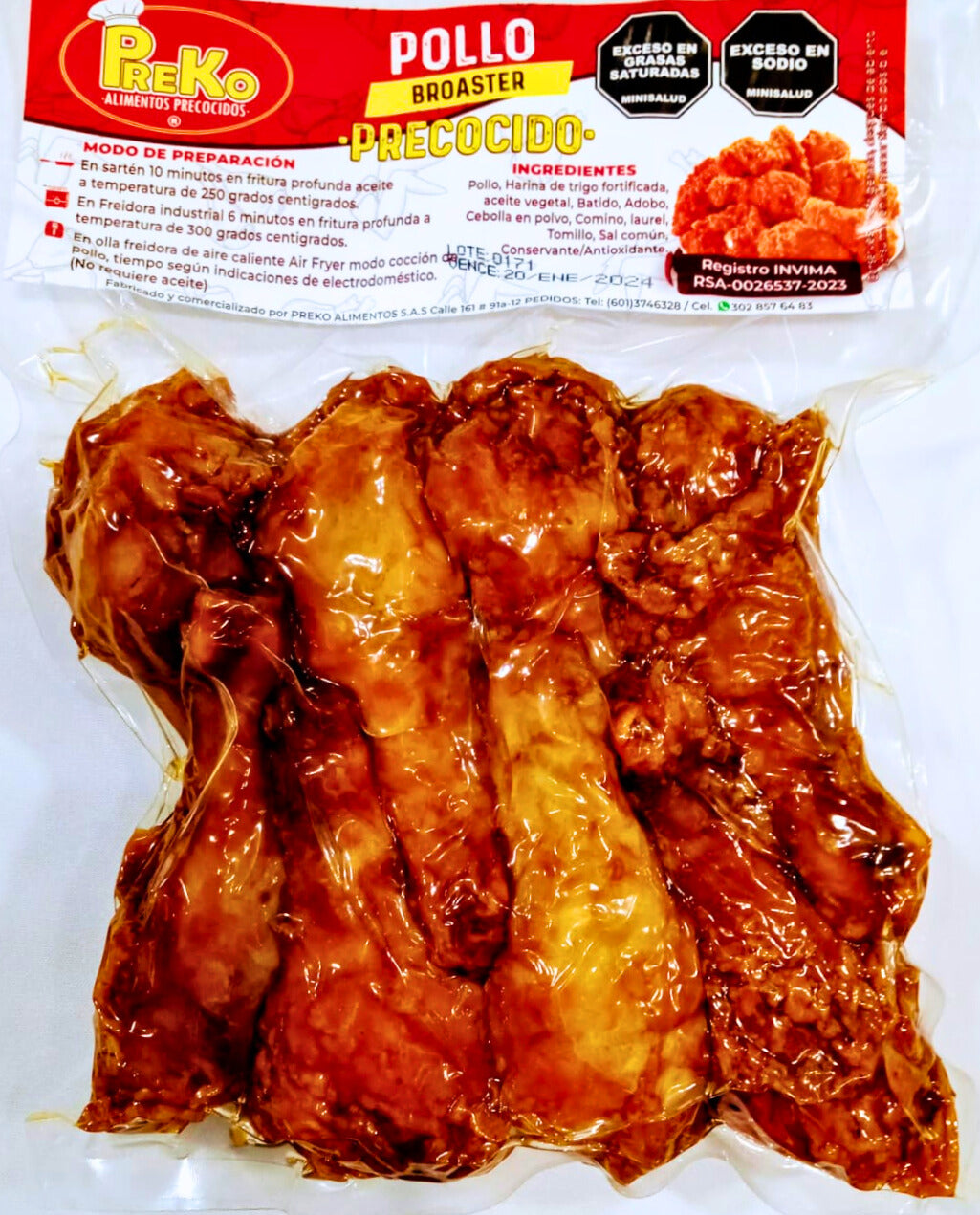 Colombinas de Pollo Broaster en Salsa